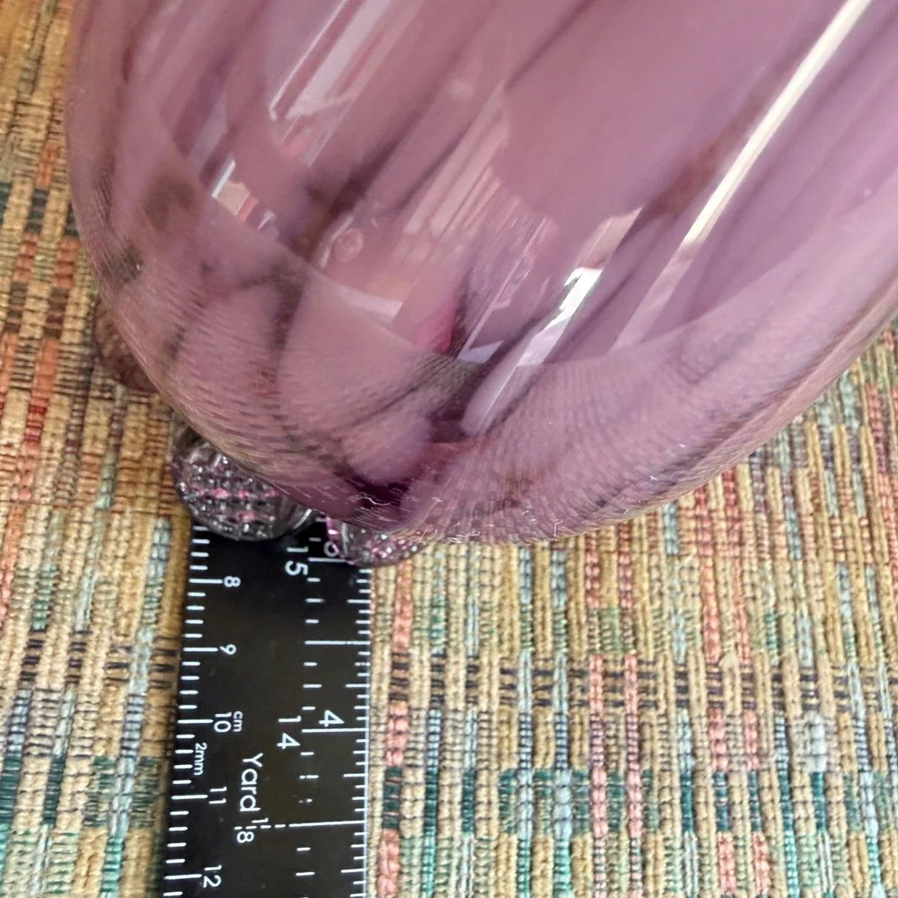Vintage Altaglass Bud Vase Purple Art Glass Tall Hand Blown Canadian 10 Inch MCM
